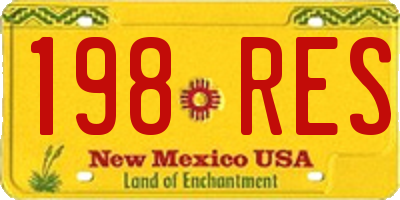 NM license plate 198RES