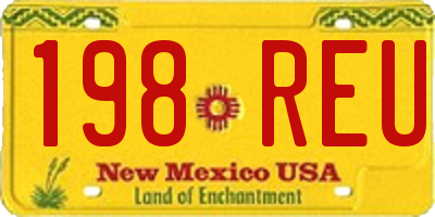 NM license plate 198REU
