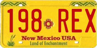 NM license plate 198REX