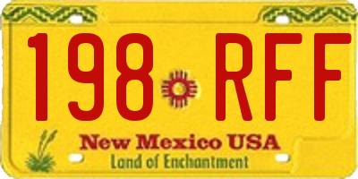 NM license plate 198RFF