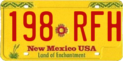 NM license plate 198RFH