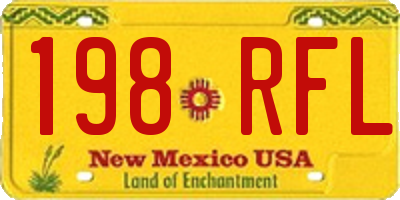NM license plate 198RFL