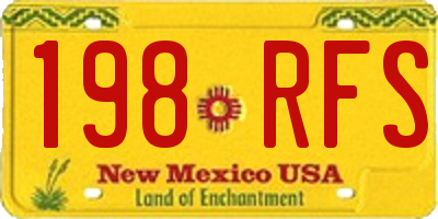 NM license plate 198RFS