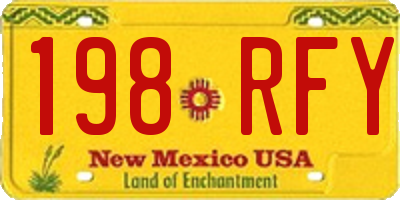 NM license plate 198RFY