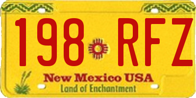 NM license plate 198RFZ