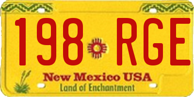 NM license plate 198RGE