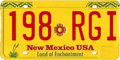 NM license plate 198RGI