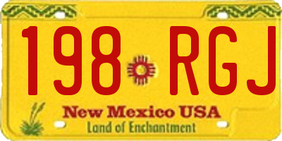 NM license plate 198RGJ