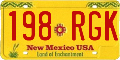 NM license plate 198RGK
