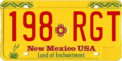 NM license plate 198RGT