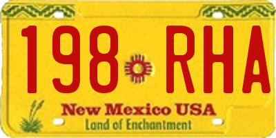 NM license plate 198RHA