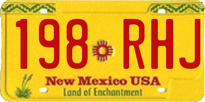 NM license plate 198RHJ