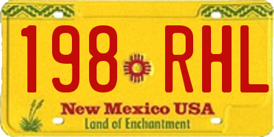 NM license plate 198RHL