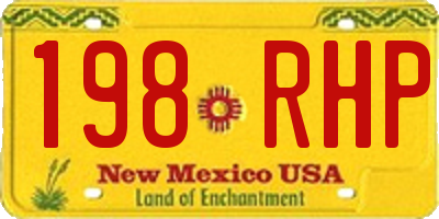 NM license plate 198RHP