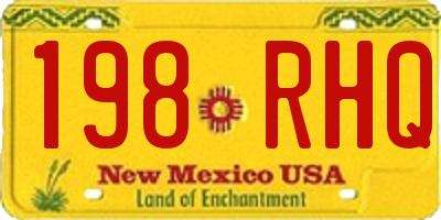 NM license plate 198RHQ