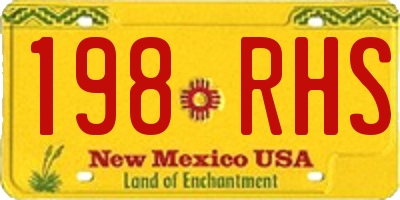 NM license plate 198RHS