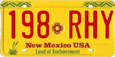NM license plate 198RHY