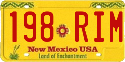 NM license plate 198RIM
