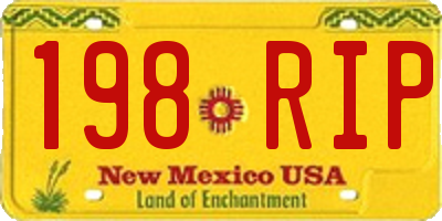 NM license plate 198RIP