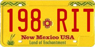 NM license plate 198RIT