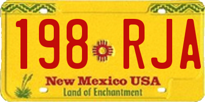 NM license plate 198RJA
