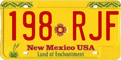 NM license plate 198RJF
