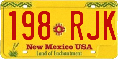 NM license plate 198RJK