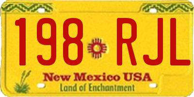NM license plate 198RJL