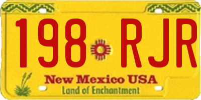 NM license plate 198RJR