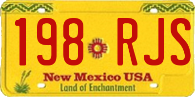 NM license plate 198RJS