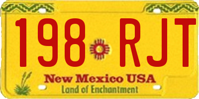 NM license plate 198RJT