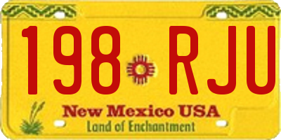 NM license plate 198RJU