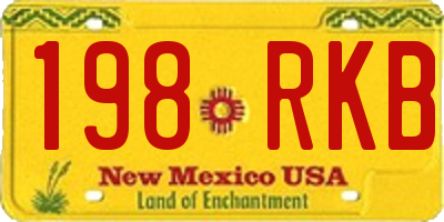NM license plate 198RKB