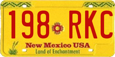 NM license plate 198RKC