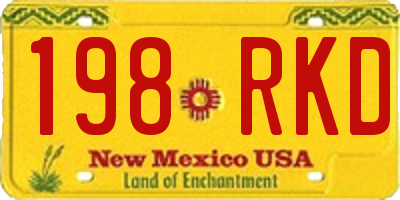 NM license plate 198RKD