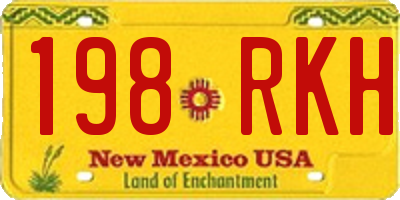 NM license plate 198RKH