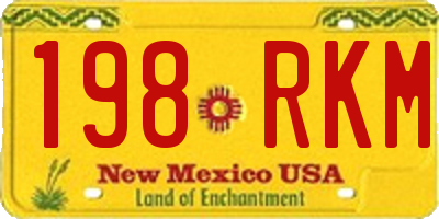 NM license plate 198RKM
