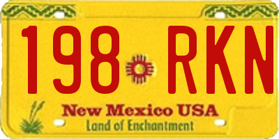 NM license plate 198RKN
