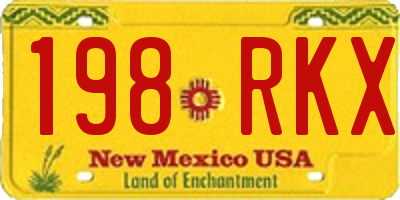 NM license plate 198RKX
