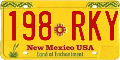 NM license plate 198RKY