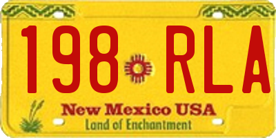 NM license plate 198RLA