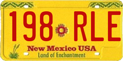 NM license plate 198RLE