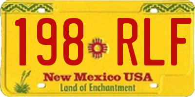 NM license plate 198RLF