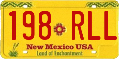 NM license plate 198RLL