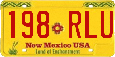 NM license plate 198RLU