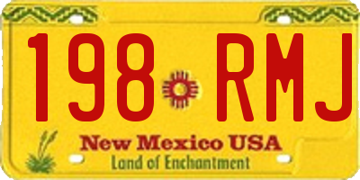 NM license plate 198RMJ