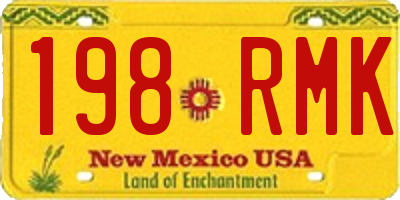 NM license plate 198RMK