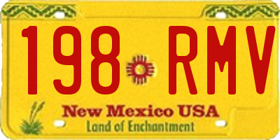 NM license plate 198RMV
