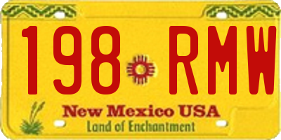 NM license plate 198RMW