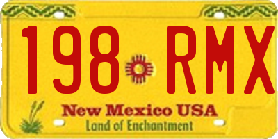 NM license plate 198RMX